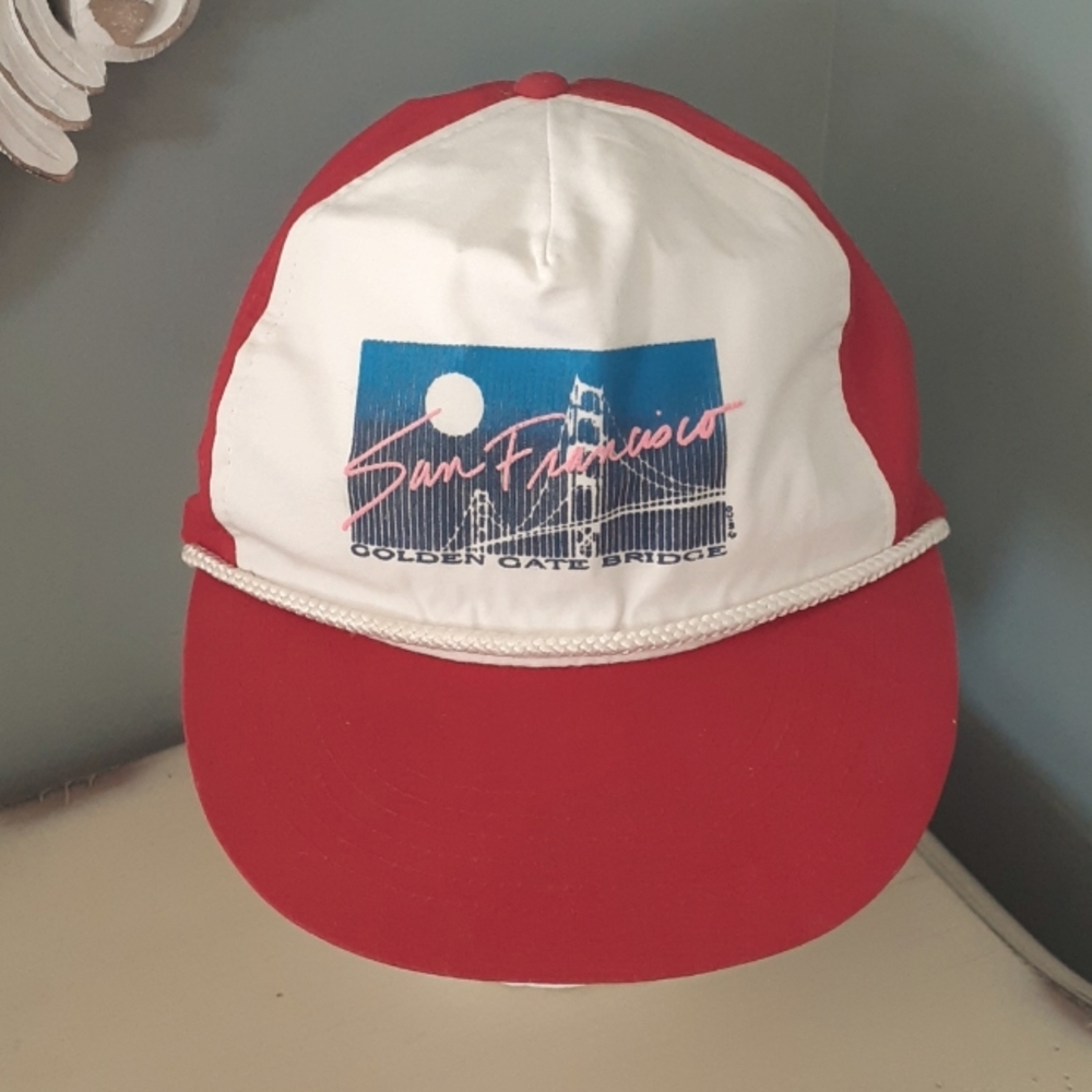 + Vintage San Francisco Hat 80s Baseball Cap Golden Gate Bridge